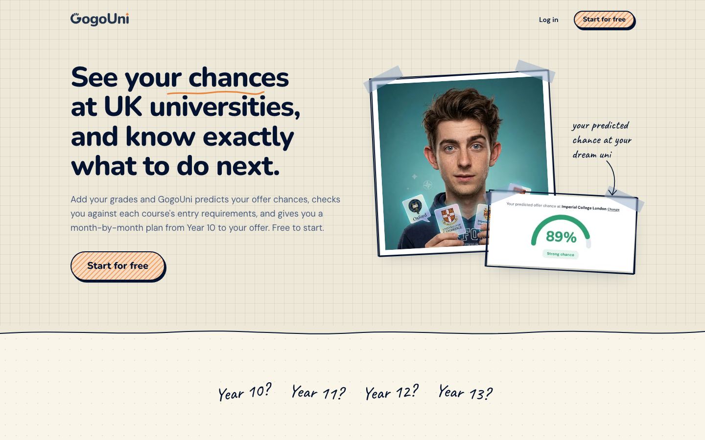 GogoUni: University offer predictions and a month-by-month roadmap to UCAS.